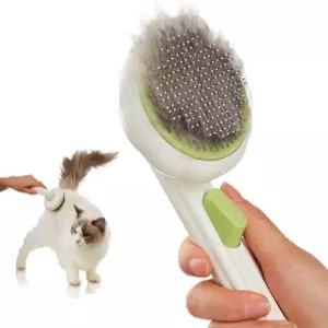 고양이 털 제거 버튼이 있는 브러시 개 실내 위한 셀프 클리닝 빗 헤어 반려견 도구 반려동물 용품