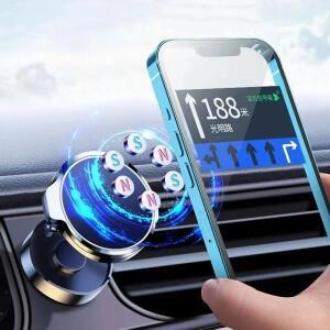 차량용 휴대폰 거치대  자석 홀더 720 ° 범용 스마트폰 마운트 GPS 접이식 원형 브래킷 지지대