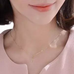 14K 스틱 컷팅 바 베이직 금 목걸이 LWC9ECBD 42cm 금펜던트