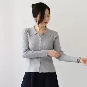 [웬디즈갤러리]도피네 골지 단추 가디건 니트 / 일상 여성 출근 SKN113