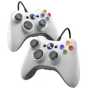Gamrombo Xbox 360-2 팩용 유선 컨트롤러 360/360 S/360 E 호환 듀얼 진동 2.5mm 헤드폰 잭 포함
