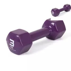 홈트덤벨 덤벨아령 컬러아령 3.0kg 단품1개 퍼플 덤벨 홈트 아령 운동 기구 소도