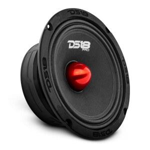 DS18 PRO-GM6B LOUDSPEAKER - 6.5인치 미드레인지 레드 알루미늄 불릿 최대 480W RMS 140W 8옴 자동차 또는 트럭 스테레오 사운드 시스템용 프리미엄 오디오 도어 스피커 (1개 스피커)