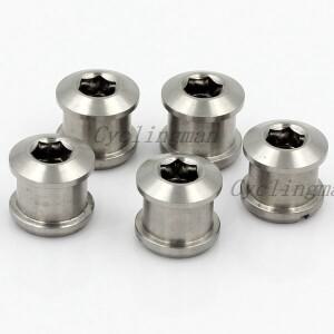 자전거 사이클링 티타늄 크랭크 체인 링 볼트 팝너트 M8 도로 MTB 6.5mm 5 짝/몫