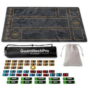 GUARDITEC ROX 싱글 플레이어 게임 매트는 플레이매트에 RIFTBOUND와 리프트 백 47 트래킹 토큰 캐리 베이스 방지 X TCG 미끄럼 섀도우 를 옥스퍼드 호환되며 14인치 고무 24