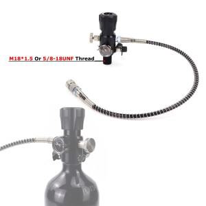 4500Psi 300Bar HPA 압축  크롭 충전 밸브  DIN 듀얼 게이지 20인치 호스 스쿠버 스테이션