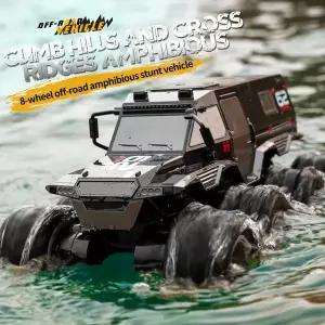 수집품 RC JJRC 수륙 양용 자동차 리모컨 차량 8 륜 구동 2.4G 오프로드 물 및 토지 트럭 스턴트 장난감 어