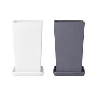 모던 플라스틱 사각화분+받침대세트 22X45CM 실내조경 축하화분 식물인테리어 개업화분