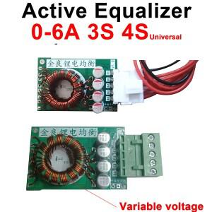 3S 4S 6A 액티브 이퀄라이저 밸런서 Lifepo4  이온 배터리 에너지 변압기 밸런스 f/12V 전기 자동차 RV BMS