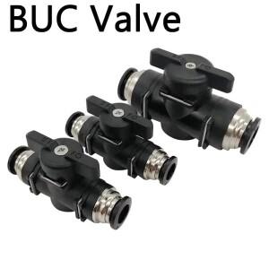 BUC  푸시 인 퀵 조인트 커넥터 수동 볼 전류 제한 스위치 핸드 밸브 4mm 10mm 10 개