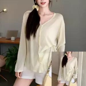 여름 브이넥 루즈핏 시스루 가디건 RNR-0091 여자니트가디건