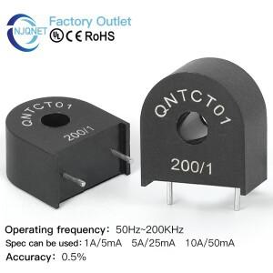 고주파 전류 변환기 2k 200kHz QNTCT01 200/1 1A/5mA PCB 마운트 페라이트 코어 CT