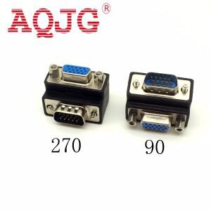 D-Sub 15 핀 VGA 수-암 컨버터 모니터 DB15 RGB HDB 익스텐더 90 도 커넥터 270 AQJG