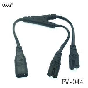 1PC IEC 320 C8 2Pin 남성 - 2 x C7 여성 Y 전원 케이블 약 28CM 연장 코드