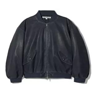 {백화점 정품} 파르티멘토 PARTIMENTO VTG 워시드 레더 블루종 네이비