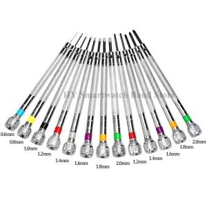13Pcs 시계 수리 도구 스크루 드라이버 세트 0.6mm-2.0mm 플랫 헤드 키트 대한 전문