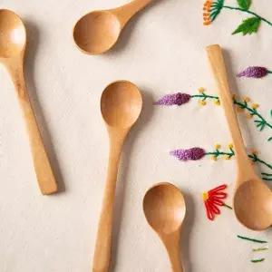 [하프클럽/셀럽하우스]과일나무 티스푼 6P 세트 양식기 우드 커트러리