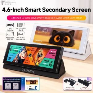 4.6인치 IPS USB 보조 화면 TURZX 960x320 스마트 확장 CPU GPU RAM 모니터 그래픽 카드용 윈도우 10 11