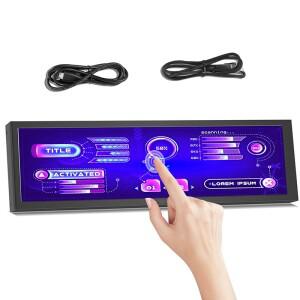 HDMI 터치 롱 와이드 모니터 케이스 포함 PC 온도 디스플레이 센서 패널 소형 익스텐더 8.8 인치