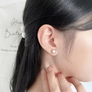 [옷자락]옷자락 미니멀 눈꽃 플라워 큐빅 미니 귀걸이 데일리