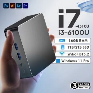 미니 소형 PC 게이머용 인텔 코어 i7 4510U i3 6100U 윈도우 11 프로 16GB DDR 512GB 1TB M.2 SSD 듀얼 WiF