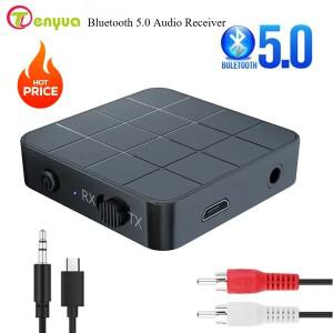 Bluetooth 5.0 오디오 수신기 송신기 2 IN 1 RCA 3.5MM AUX 잭 USB 동글 스테레오 무선 어댑터 (자동차 TV