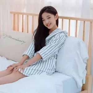 후드 스누피 스트라이프 송월 샤워가운 세트 유아용