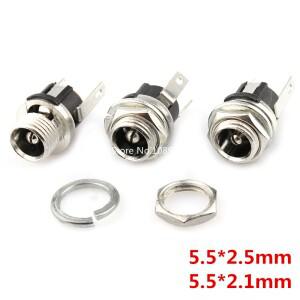 10pcs 5.5x2.1mm DC 소켓 너트 전원 잭 암 패널 마운트 커넥터 DC025