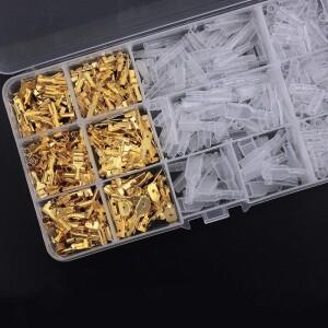 전기 크림프 단자 270개 - 2.8mm-4.8mm-6.3mm 절연 스페이드 커넥터 남성 여성 혼합 키트 차량 DIY용
