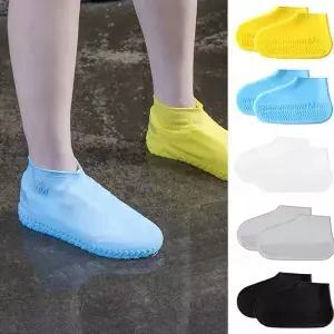 1 쌍 S/M/L/XL 실리콘 방수 신발 커버 미끄럼 방지 고무 장화 오버 슈즈 야외 비오는 날 액세서리