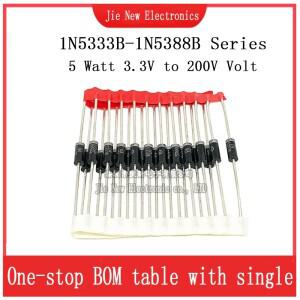 20 개/몫 5W 제너 다이오드 CASE17 3.3V 5.1V 6V 6.2V 7.5V 10V 11V 12V 1N5333B~1N5349B