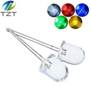 10mm LED 5 색 빨간색 파란색 노란색 녹색 흰색 투명 150mA 0.75W 매우 밝은 라운드 발광 다이오드 램프