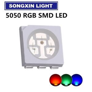 100개 5050 RGB SMD/SMT LED PLCC-6 3칩 슈퍼 밝은 램프 조명 고품질 SMD