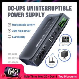 DC UPS 무정전 전원 공급 시스템 5V-24V 출력 라우터 NAS 모뎀 및 보안 모니터용 4x18650 교체 가능 배터리