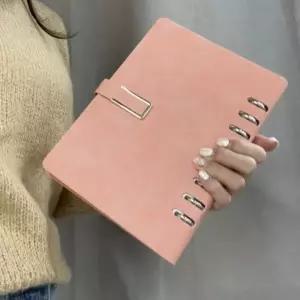 6공 노트 A5 다이어리 핑크 줄눈속지 만년 데일리