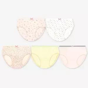 유니프랜드 여아동 플로어삼각(5매입) 40수편면 유아 사각 팬티 언더웨어 어린이속옷
