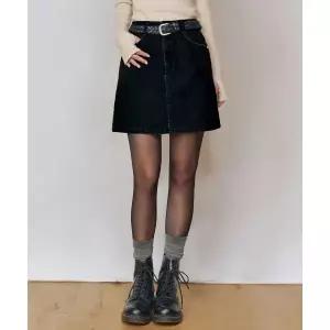 데케트우먼 벨벳데님Velvet Mini Skirt DCSK007BLACK