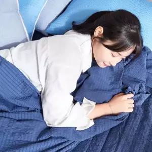 남색 시어서커 여름이불 싱글 여름홑이불 가벼운 얇은 리플 낮잠