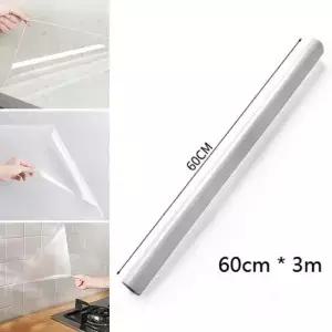 60x300cm 투명 주방 내유성 벽 스티커 내열성 자체 접착 필름 커버 이동식 보호 선반