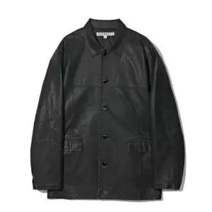{백화점 정품} 파르티멘토 VTG 워시드 레더 카 코트 블랙