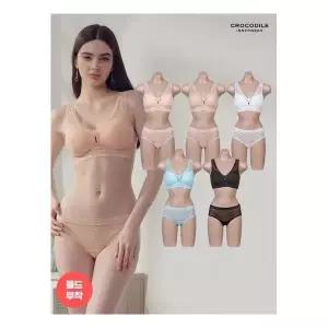 [크로커다일 이너웨어]초경량 런닝 브라+팬티 10종 풀세트