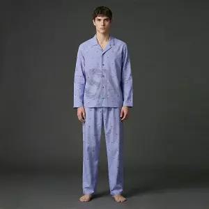 매장정품 EMPORIO ARMANI UNDERWEAR 엠포리오 아르마니 언더웨어 남성 자수 로고 패턴 파자마 세트 0815339