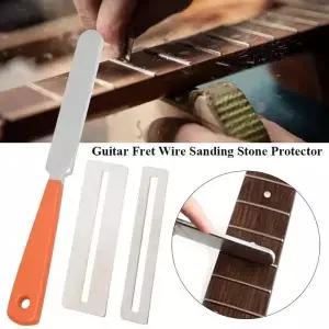 기타 프렛 와이어 샌딩 스톤 프로텍터 키트 핑거 플레이트 라디안 폴리싱 DIY 루티에 도구 베이스 부품 및