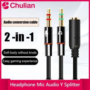컴퓨터용 헤드폰 마이크 오디오 컨버터 분배기 3.5mm 여성용 - 2개의 듀얼 남성용 Y