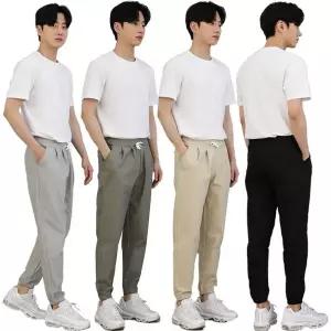 [에이치플러스몰]린넨 팬츠 바지 조거 캐주얼 와이드 스판 트레이닝 남성 여름바지
