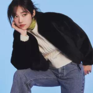 리 리 우먼 페이크퍼 자켓 블랙 4457938