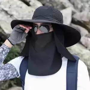 조정 가능한 야외 낚시 모자 선 스크린 보호 통기성 양산 접이식 남성 여성 하이킹 캠핑 캐주얼