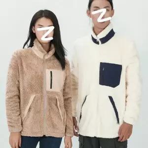 뽀글이점퍼 남여공용 가을 겨울 캐주얼 하이넥 뽀글이 후리스점퍼
