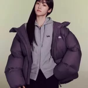 리 리 스몰 트위치 로고 기모 후드 집업 그레이 5327278