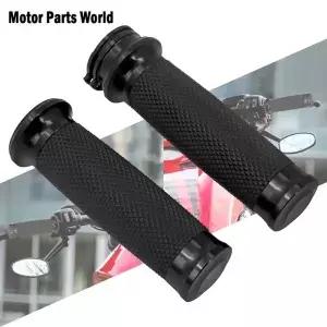 오토바이 블랙/크롬 1 25mm 핸들 바 손잡이 Harley Sportster 883 1200 XL 투어링 스트리트 Dyna Softail